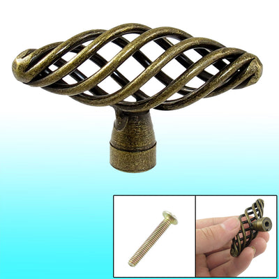 Harfington Uxcell Cabinet Drawer Bronze Tone Metal Twisted Hollow Door Pull Handle Knob