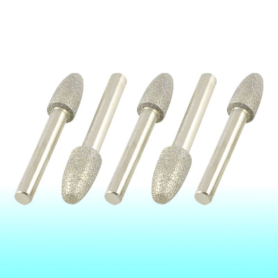 Harfington Uxcell 5 Pcs Alloy Shank Tapered Tip Diamond Mounted Points Buffing Bits 6mm x 10mm