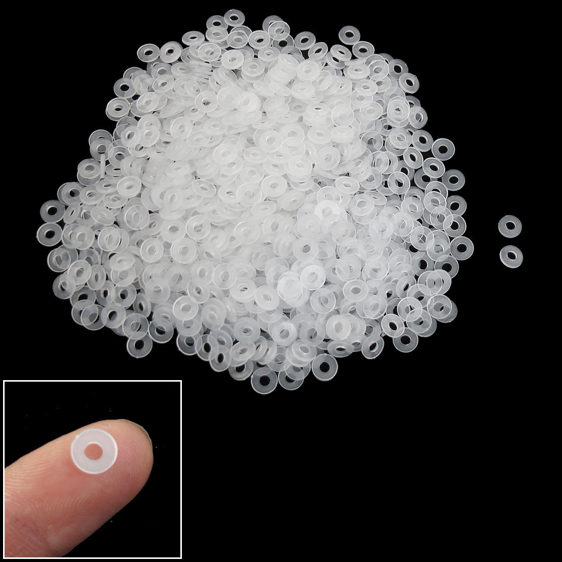 uxcell Uxcell 3mm x 7mm x 1mm Flat Insulating Plastic Washers White 1000 Pcs