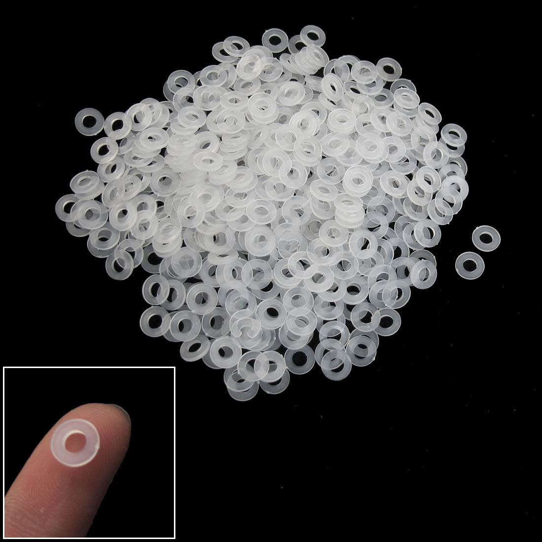 uxcell Uxcell 500 Pcs Motherboard Flat Nylon Washers White 8mm x 4mm x 1mm