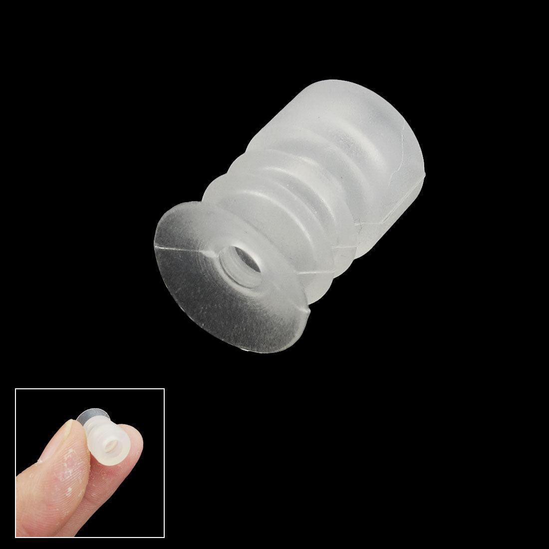 Harfington Clear White Soft Silicone Miniature Vacuum Suction Cup 10mm OD, 16mm Height