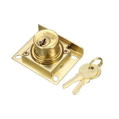 Harfington Uxcell Home Office 22mm Diameter Cylinder Head Furniture Security Drawer Lock w 2 Keys