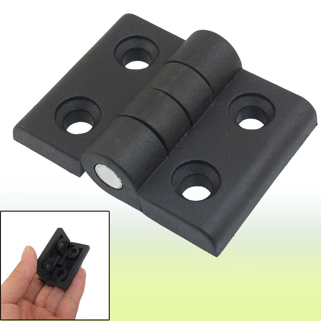 uxcell Uxcell Reinforced Black Plastic Countersunk Hole Hinge 7.3mm