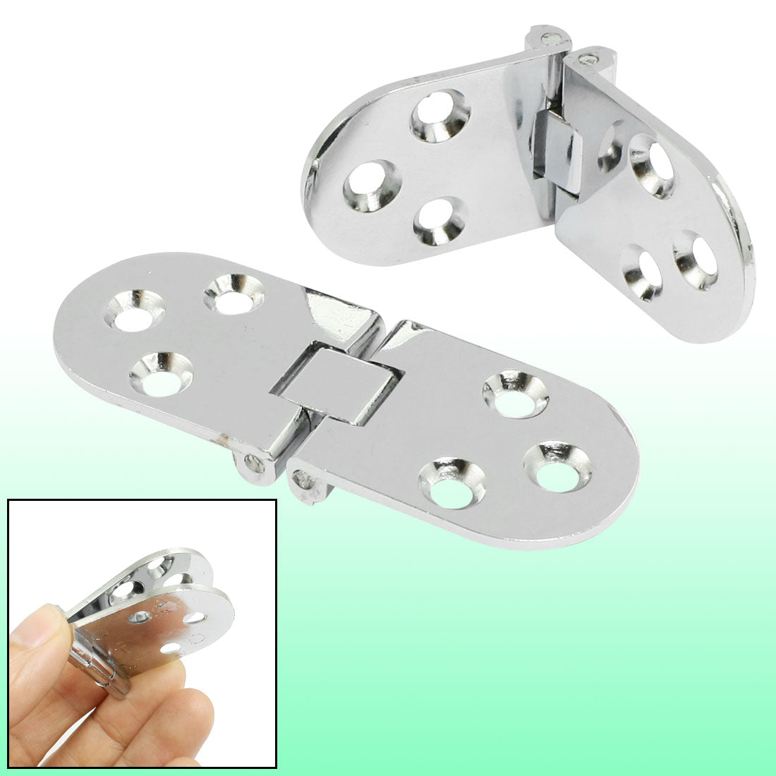 uxcell Uxcell 2 Pcs Silver Tone Metal Foldable Rotary Closet Cabinet Door Hinges 1.2" Length