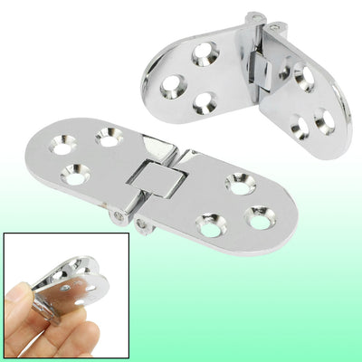 Harfington Uxcell 2 Pcs Silver Tone Metal Foldable Rotary Closet Cabinet Door Hinges 1.2" Length