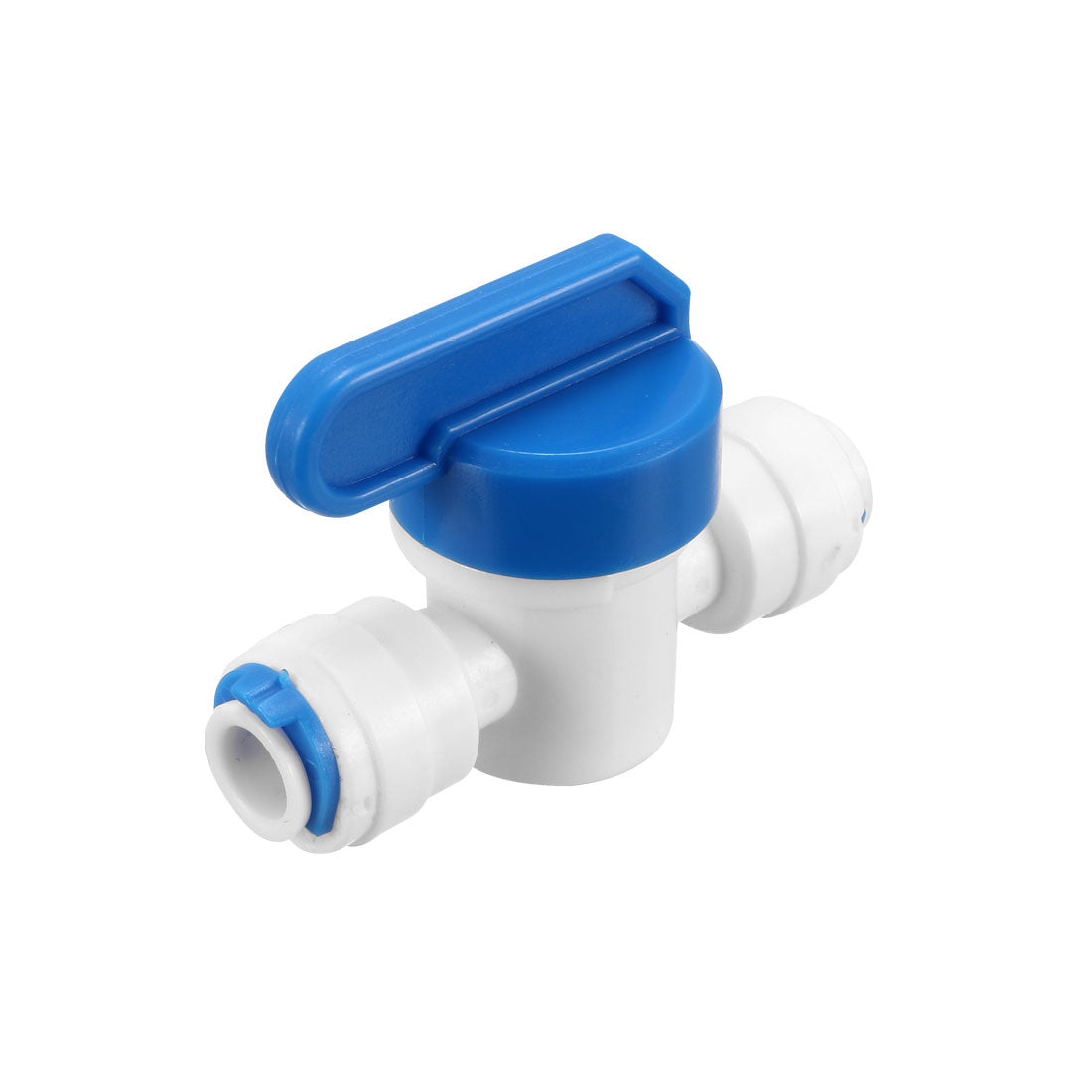 uxcell Uxcell 1/4 Turn Lever Blue White Plastic 6mm Hose Pipe Fitting Coupler Ball Valve