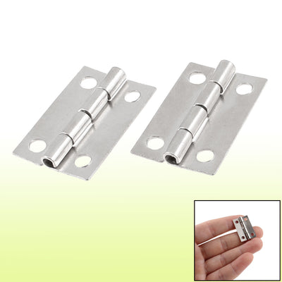 Harfington Uxcell 2 Pcs Screws Mounted Silver Tone Stainless Steel Cabinet Hinges 1"