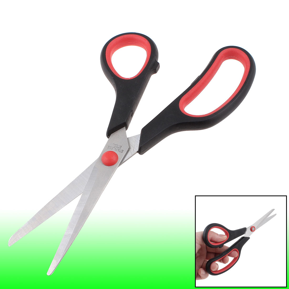 uxcell Uxcell 4.1" Blade Length Home Office Red Black Plastic Handle Stainless Steel Scissors