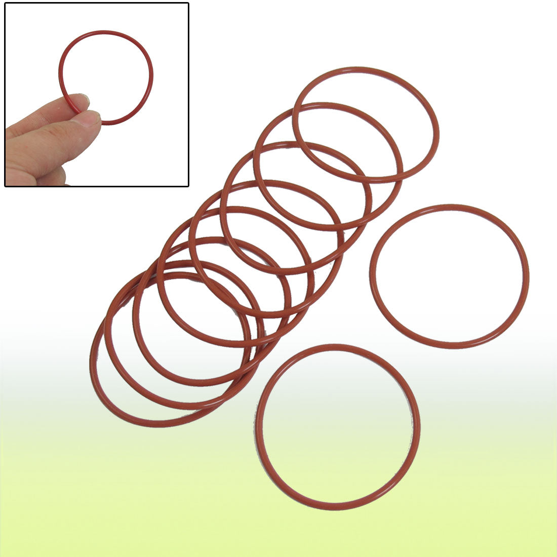 Harfington 10 Pcs Red Rubber 57mm x 2.5mm Oil Seal O Rings Gaskets Washers