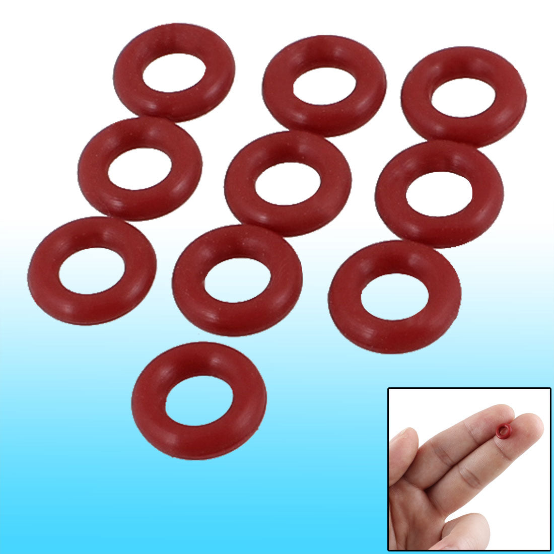 uxcell Uxcell 10 Pcs 8mm x 2mm Rubber O-ring Oil Seal Sealing Ring Gaskets Red