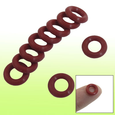 Harfington Uxcell 10 Pcs Red Rubber 10mm x 2.5mm Oil Seal O Rings Gaskets Washers