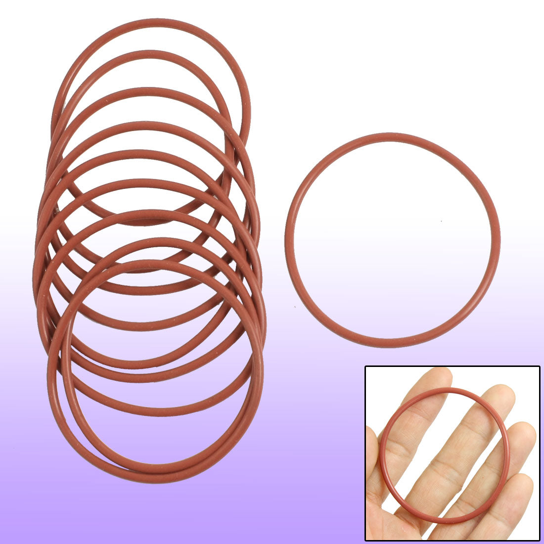 Uxcell 10 Pcs Flexible Silicone O Ring Seal Washer 52mm X