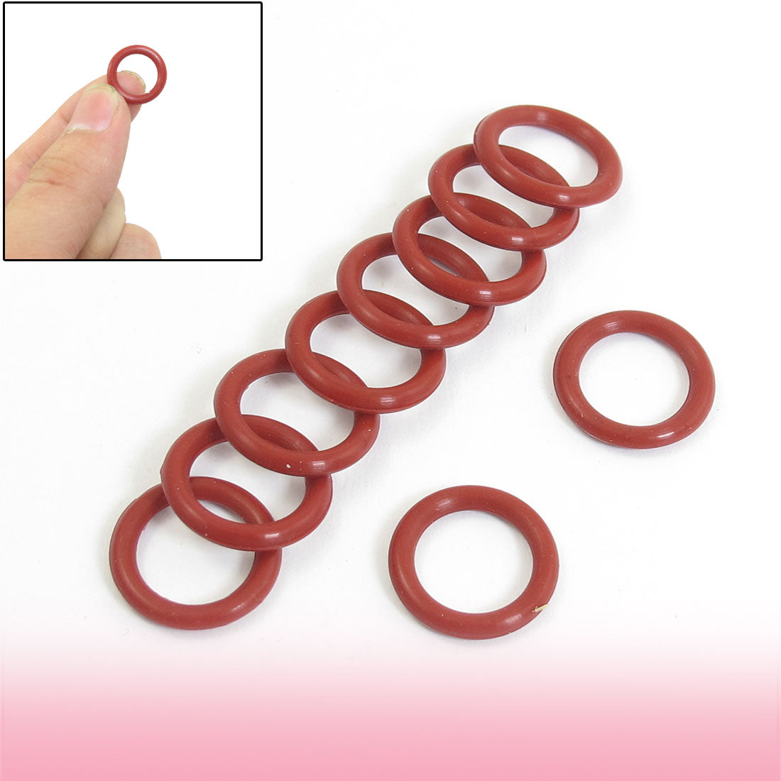 uxcell Uxcell 10 Pcs Red Rubber 16mm x 2.5mm Oil Seal O Rings Gaskets Washers