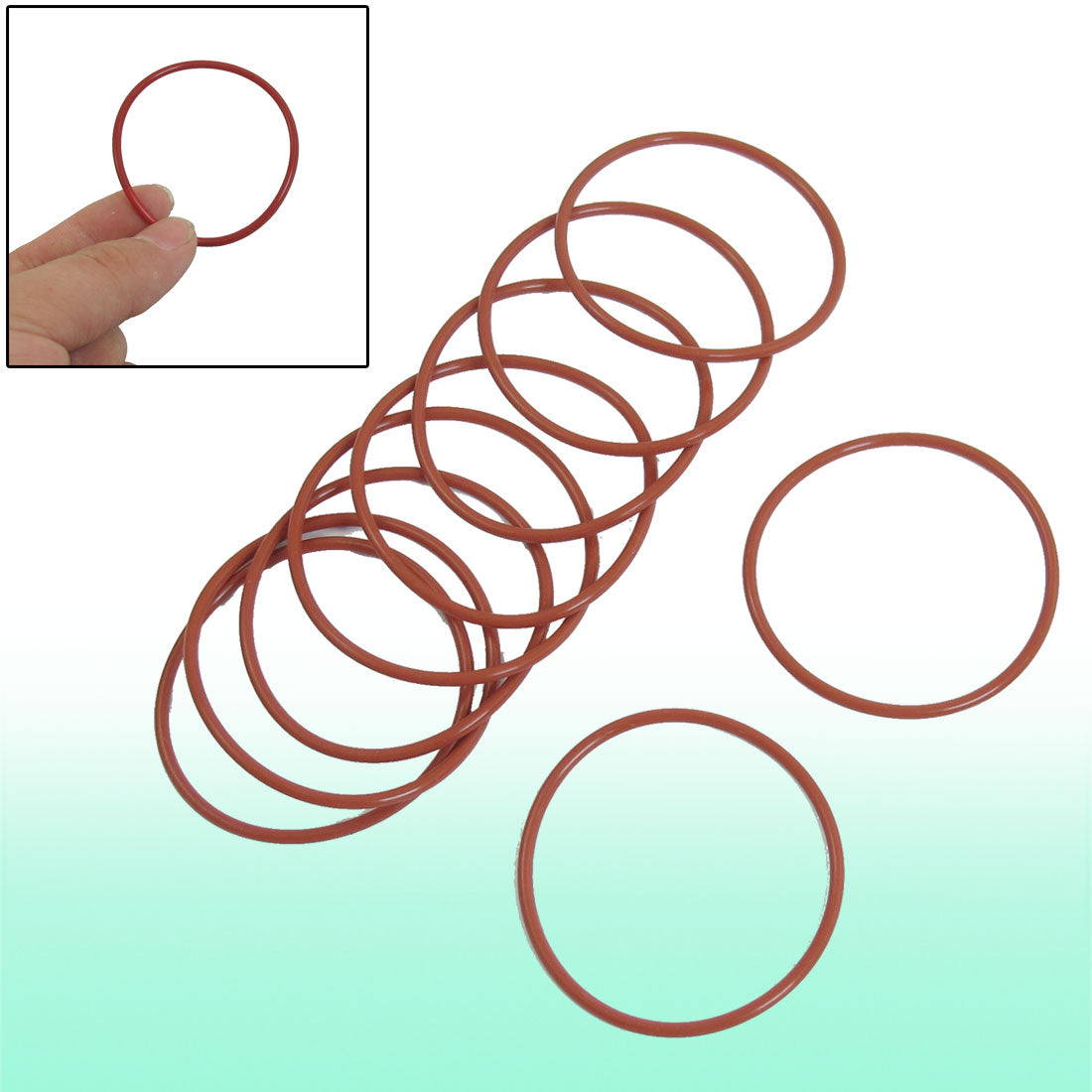 uxcell Uxcell 10 Pcs Red Rubber 52mm x 2.5mm Oil Seal O Rings Gaskets Washers
