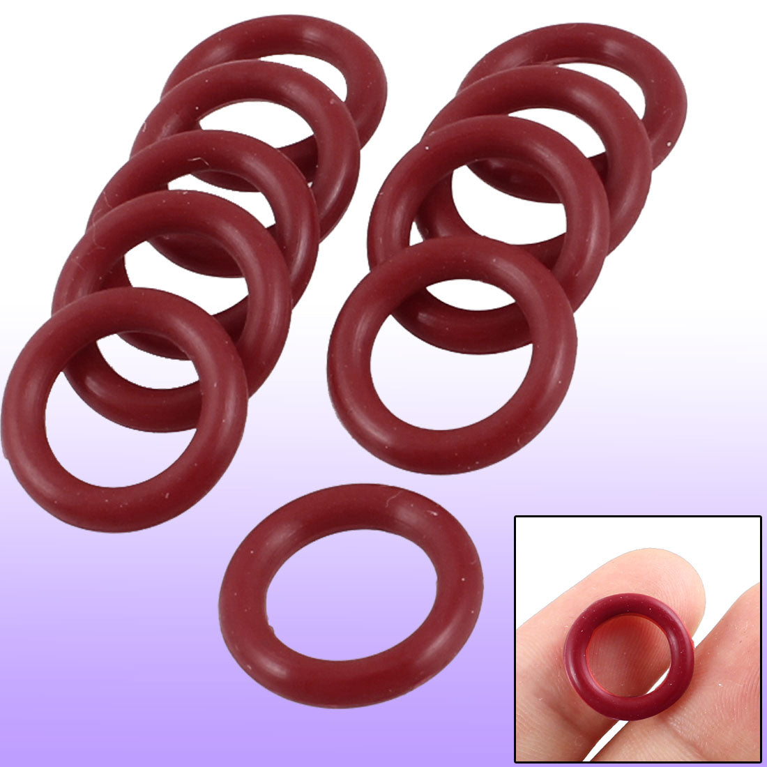 uxcell Uxcell 10 Pcs 14mm x 2.5mm Rubber O-ring Oil Seal Sealing Ring Gaskets Red
