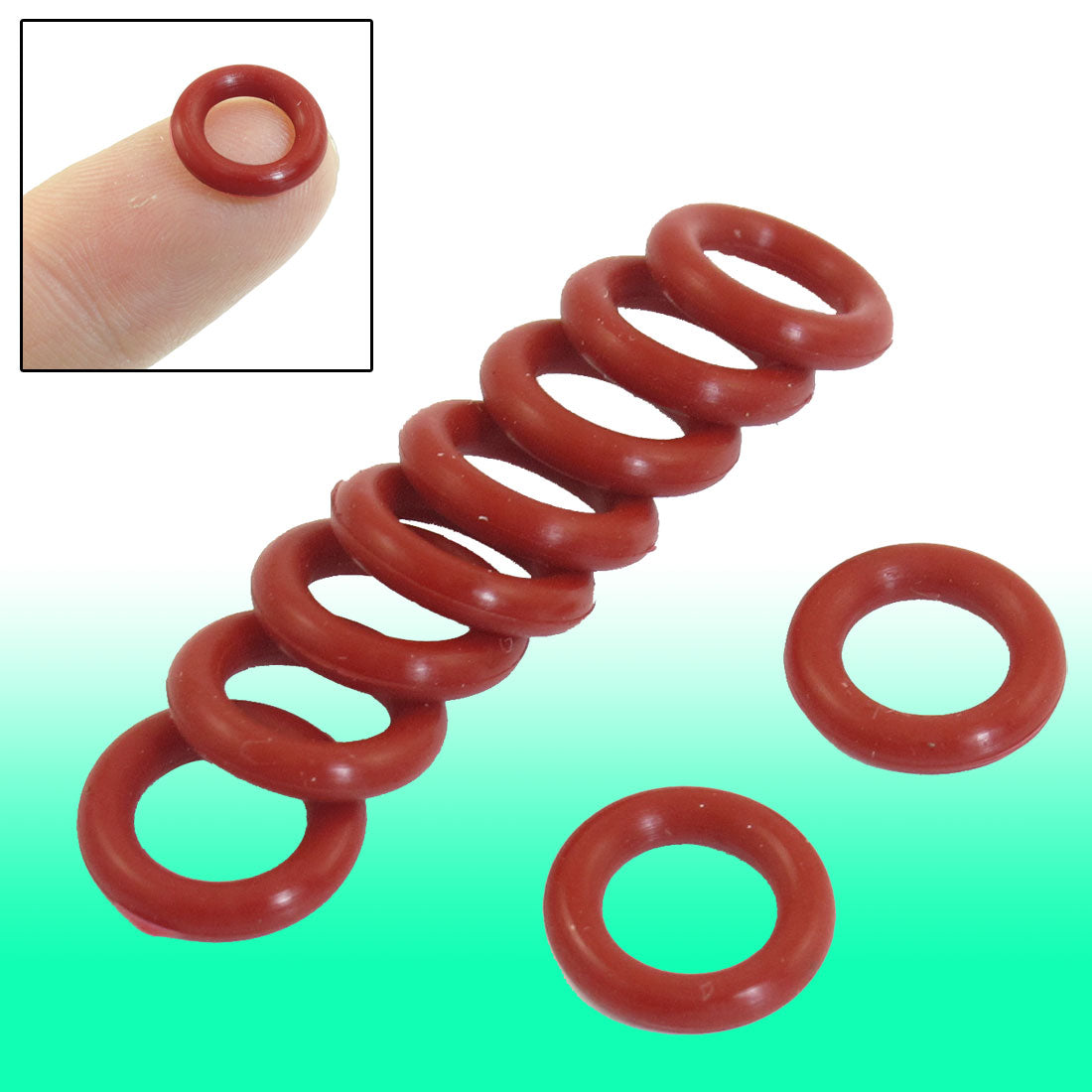uxcell Uxcell 12mm External Dia. 2.5mm Thickness Oil Seal O Rings Gaskets Red 10pcs