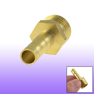 Harfington Uxcell Brass 6mm Hose Barb to 1/4" PT Male Thread Pneumatic Coupling Connector