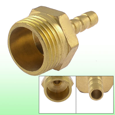 Harfington Uxcell Brass 6mm Hose Barb to 1/2" PT Male Thread Pneumatic Connector Fitting