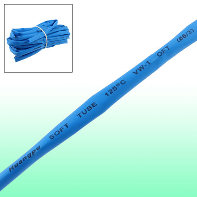 Harfington Uxcell 6mm Dia 10mm Flat width Ratio 2:1 Heat Shrinkable Tube Shrink Tubing 5M Blue