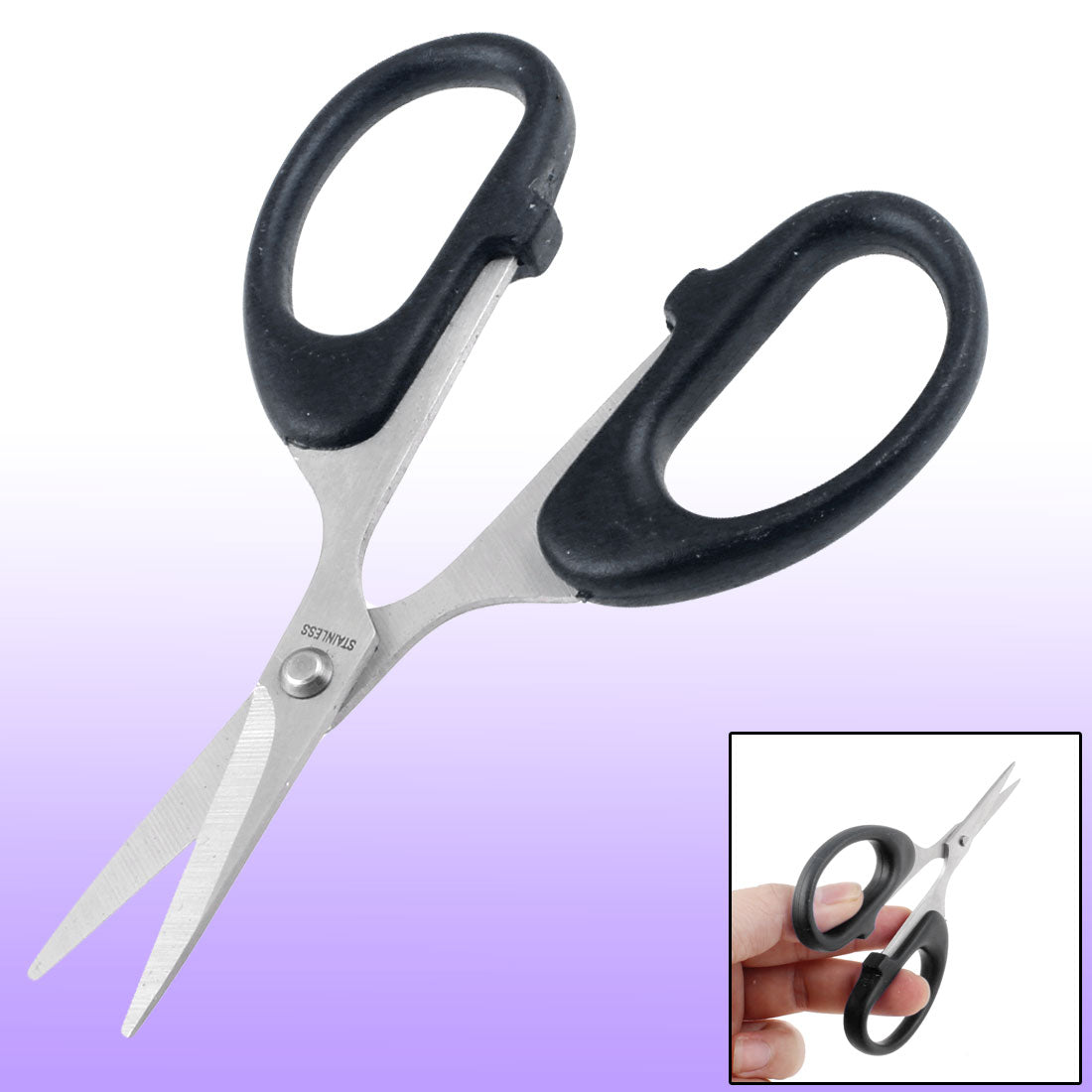 uxcell Uxcell Black Plastic Handle Sewing Quilt Sew Cutting Scissors 100mm Long