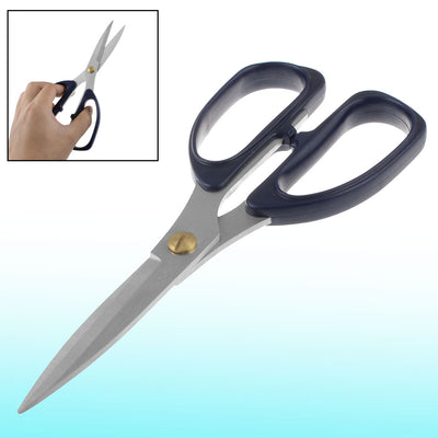 Harfington Home Office Blue Handle Metal Blade Sewing Paper Straight Scissors 7.5" Length