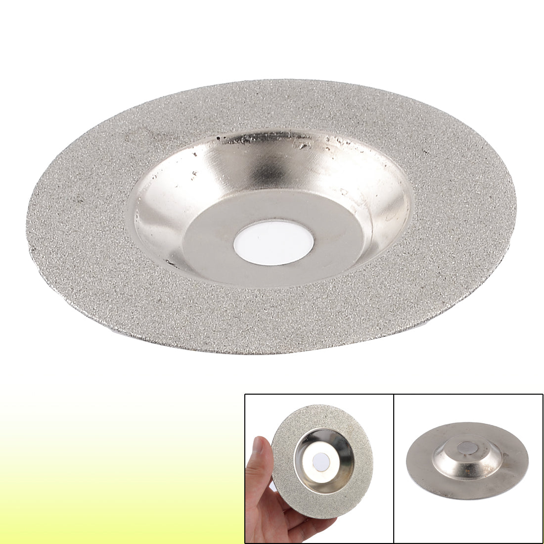 uxcell Uxcell 10cm Diameter 160 Grit Diamond Coated Glass Grinding Wheel Disc Silver Tone