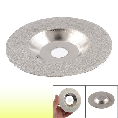 Harfington Uxcell 10cm Diameter 160 Grit Diamond Coated Glass Grinding Wheel Disc Silver Tone