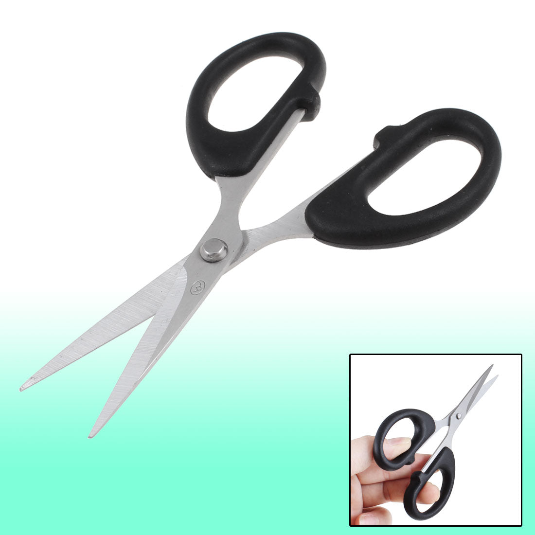 uxcell Uxcell Black Plastic Handle Sewing Quilt Sew Paper Cutting Scissors 5.5"