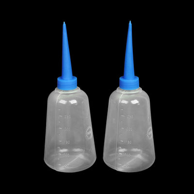 Harfington Uxcell 2 Pcs 275ML Plastic Alcohol Chemical Reagent Dispenser Bottle Clear White Blue