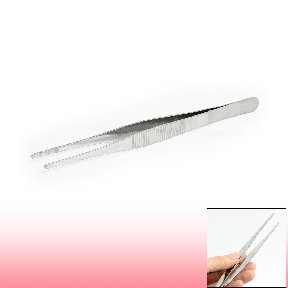 Uxcell Micro Pointy Tip Stainless Steel Straight Tweezers - 11cm For Crafting, Repair, And Detail Work