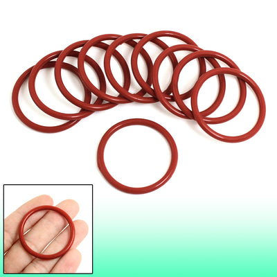Harfington 10 x Red Rubber 38mm x 3mm x 32mm Oil Seal O Rings Gaskets Washers