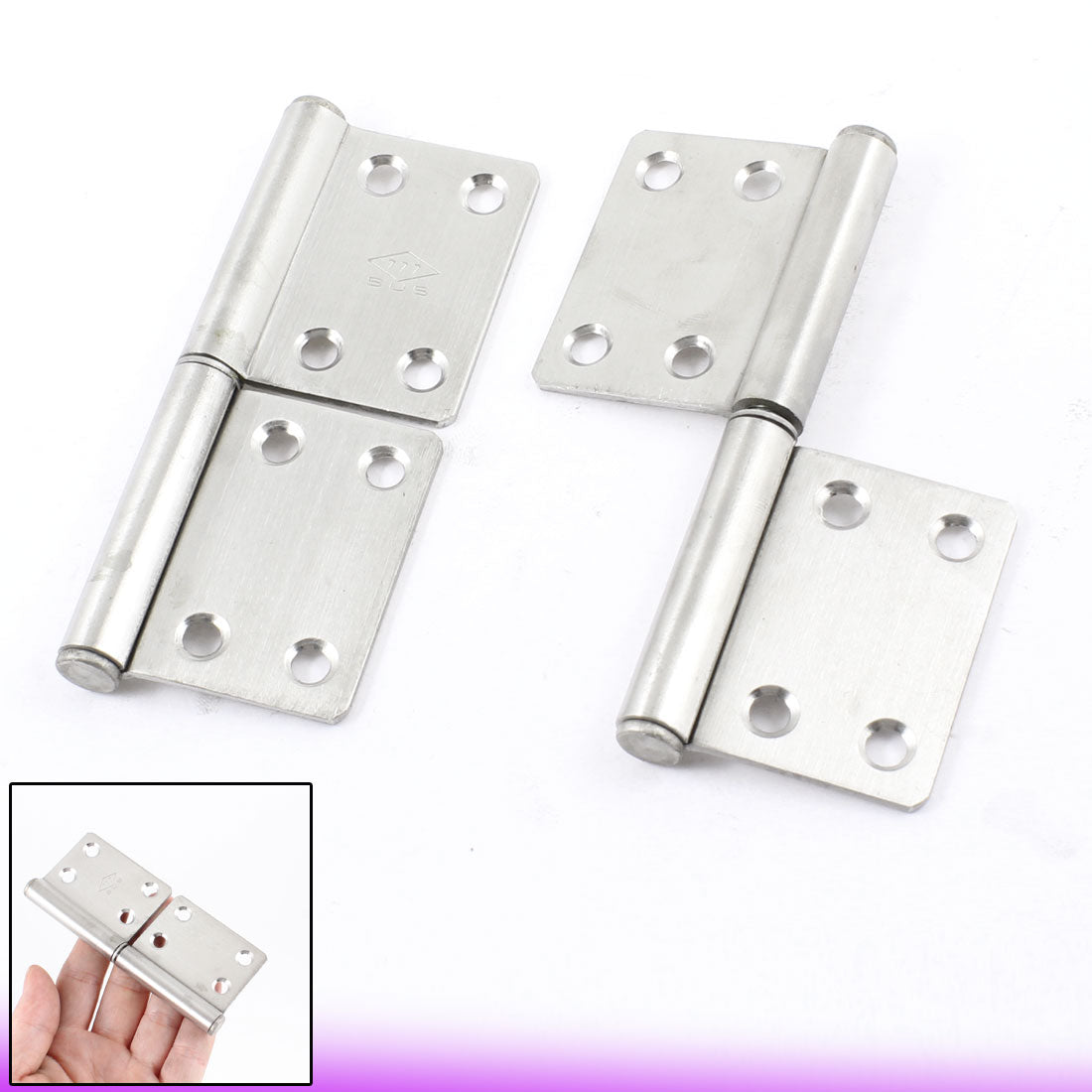 uxcell Uxcell 2 Pcs Stainless Steel Flag Type Window Door Cabinet Hinges 4" Length