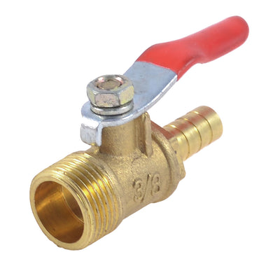 uxcell Uxcell 5/16" 8mm Barb Hose to 3/8" PT Male Thread In Line Lever Handle Ball Valve