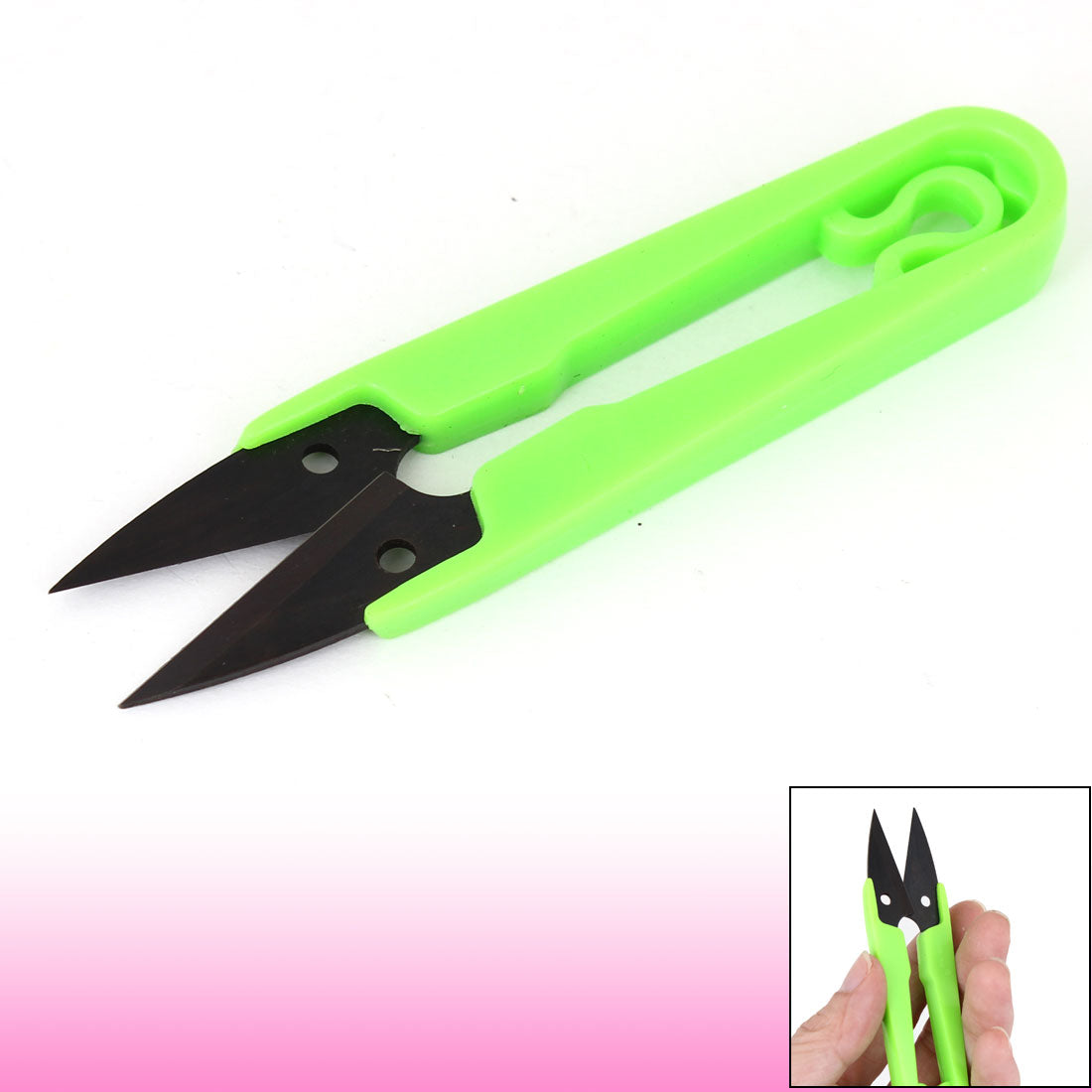 uxcell Uxcell U Shaped Green Grip Fishing Line Cord Cutter Sewing Tailor Scissors
