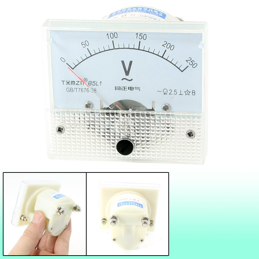 uxcell Uxcell AC 0-250V Fine Tuning Dial Panel Rectangle Analog Voltage Meter Voltmeter