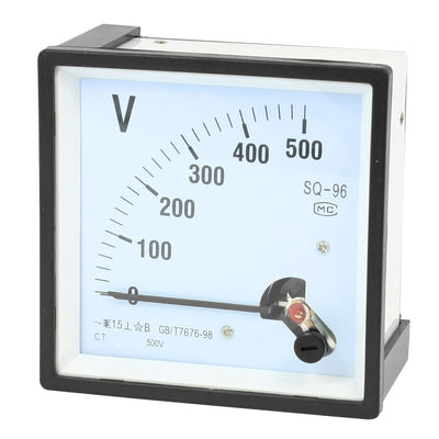 Harfington Uxcell AC 0-500V Fine Tuning Square Dial Panel Analog Volt Test Meter Voltmeter