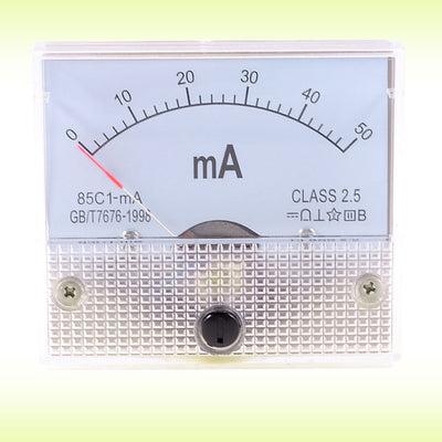 Harfington Uxcell 85C1-mA 2.5 Accuracy DC 0-50mA Analog Panel Meter Ammeter Amperemeter