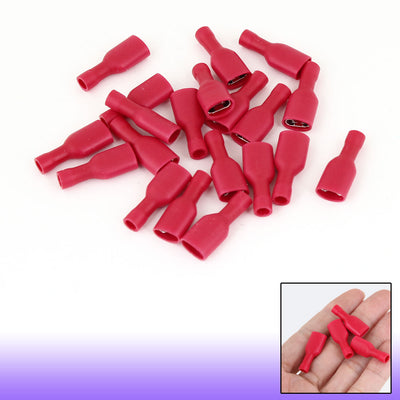 Harfington Uxcell Red Sleeve 15A Fully Insulating Female Crimp Terminals for 16-14 AWG 20 Pcs