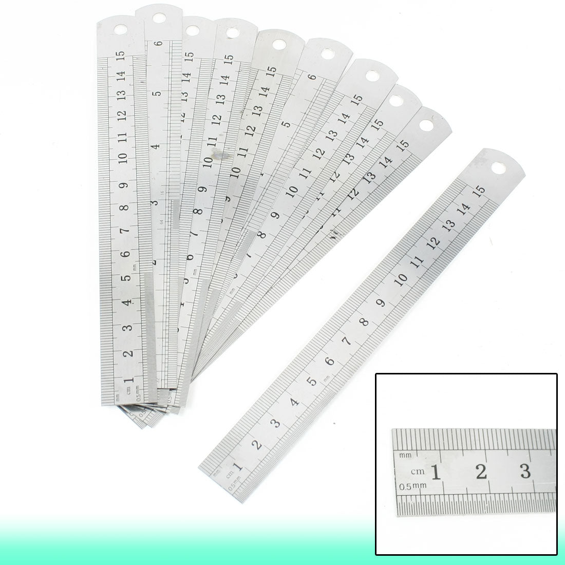 uxcell Uxcell 10 Pcs Home Office 15cm Measuring Range 0.5mm Accuracy Straight Ruler