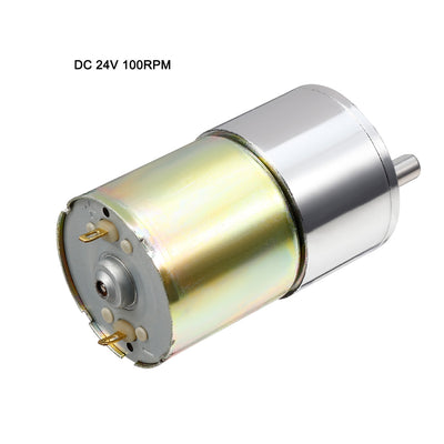 Harfington Uxcell DC 24V 100RPM Micro Gear Box Motor Speed Reduction Electric Gearbox Central Output Shaft