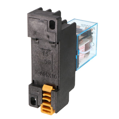 Harfington Uxcell AC 12V Coil 8 Pin DIN Rail Electromagnetic Power Relay 8 Pin 10A LY2J w Base