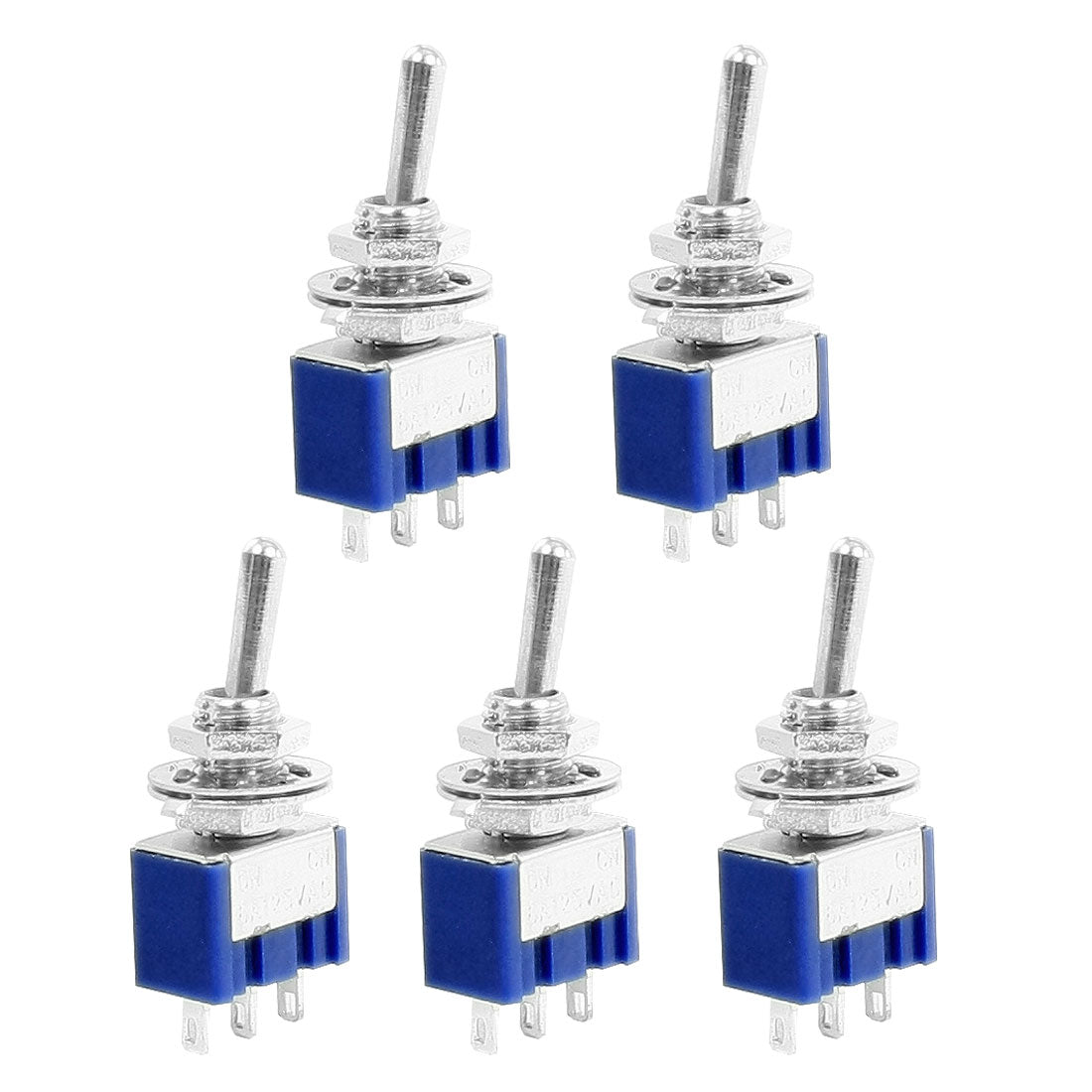 uxcell Uxcell 5 Pcs ON/ON Double Poles Dual Throws 3-Terminals Toggle Switch 6A 125VAC
