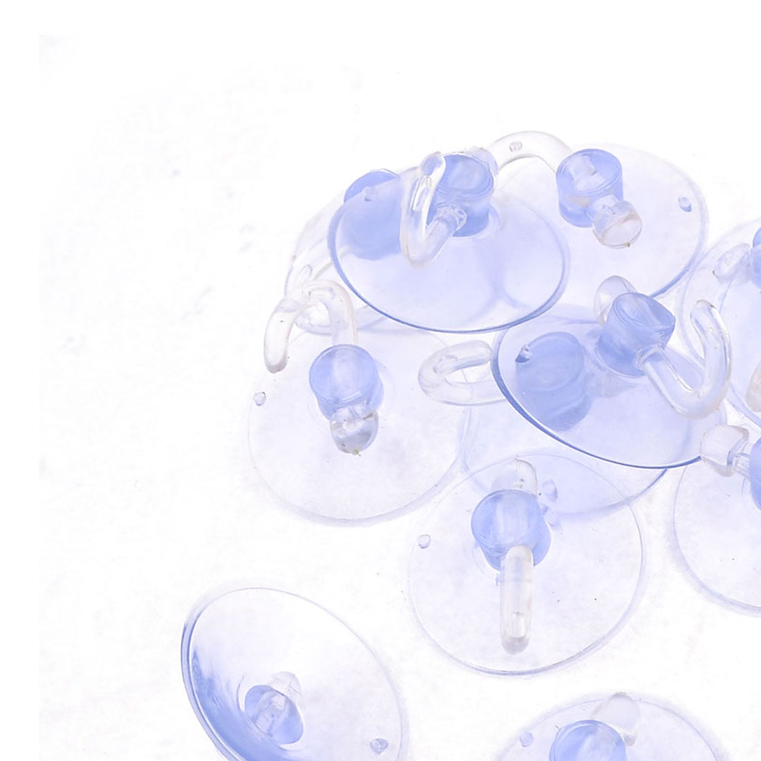 uxcell Uxcell 12 Pcs 40mm Home Bathoom PVC Clear Blue Plastic Suction Cup Hook