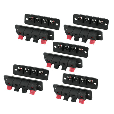 Harfington Uxcell 10Pcs PCB Mount 1 Row Vertical 4 Position 4 Pin Speaker Terminal Connector
