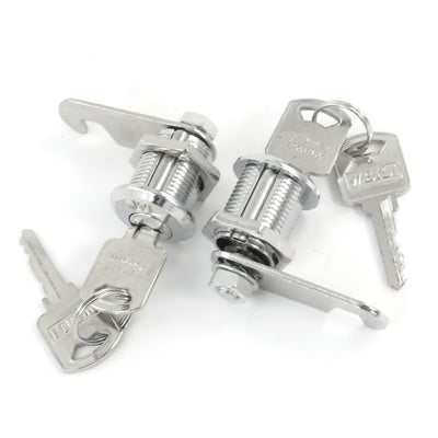 Harfington 2 Pcs Tool Box Cabinet Locking 18mm Dia Thread Cylinder Cam Locks w Keys
