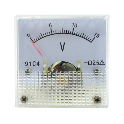 Harfington Uxcell DC 0-15V Class 2.5 Fine Tuning Square Analog Voltage Meter Voltmeter