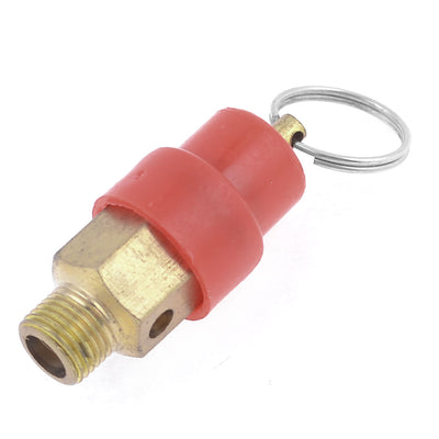 Harfington Uxcell 1/8" Dia Male Threaded Safety Air Compressor Pressure Relief Valve Red Gold Tone