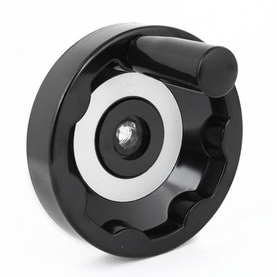 Harfington Uxcell Milling Machine Inside Ripple Hand Wheel 12mm x 125mm w Handle Black