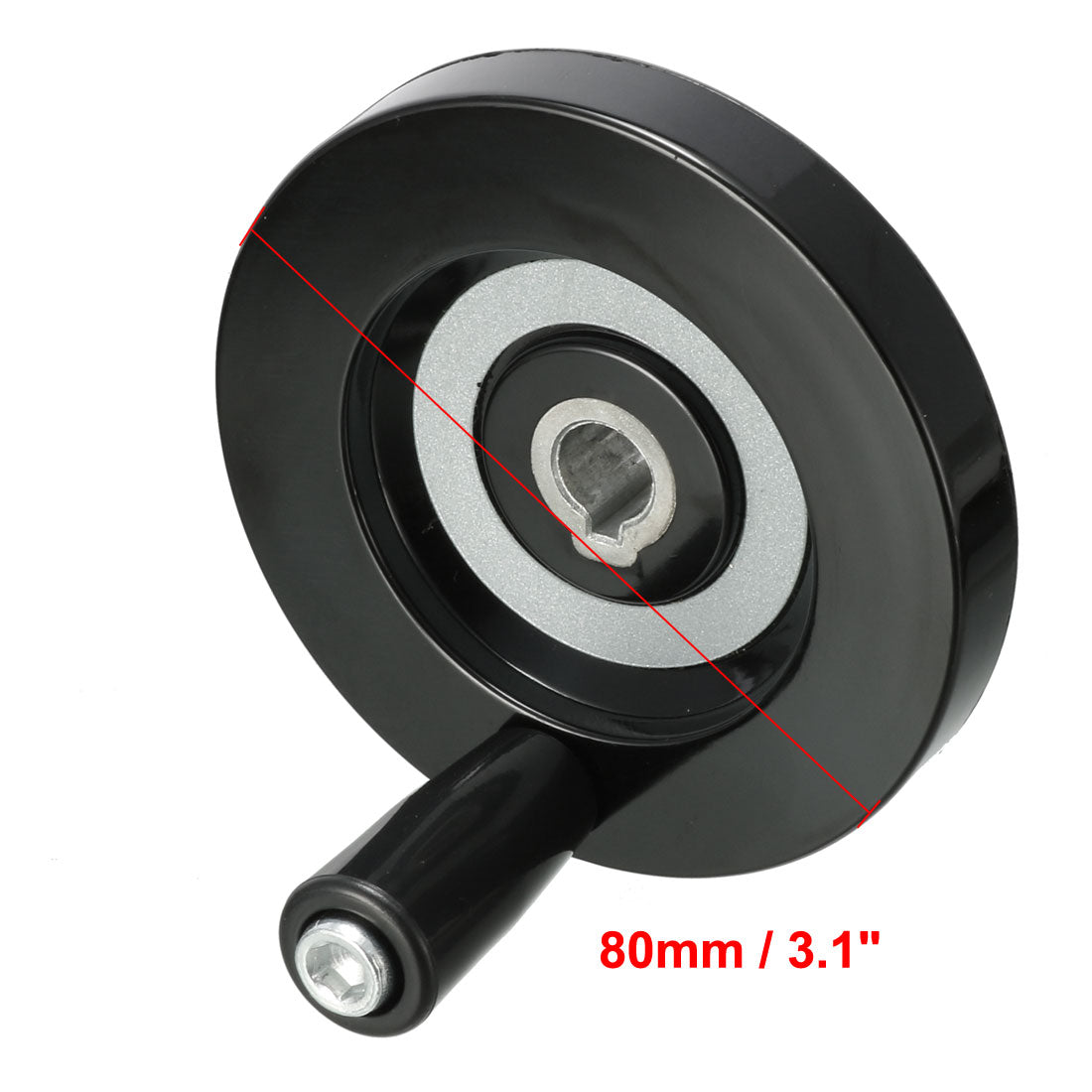 uxcell Uxcell Replacement 10mm x 80mm Hand Wheel w Removable Revolving Handle Black