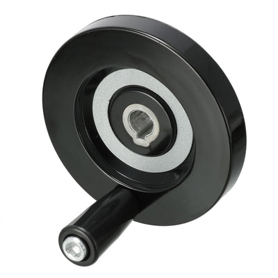 Harfington Uxcell Replacement 10mm x 80mm Hand Wheel w Removable Revolving Handle Black